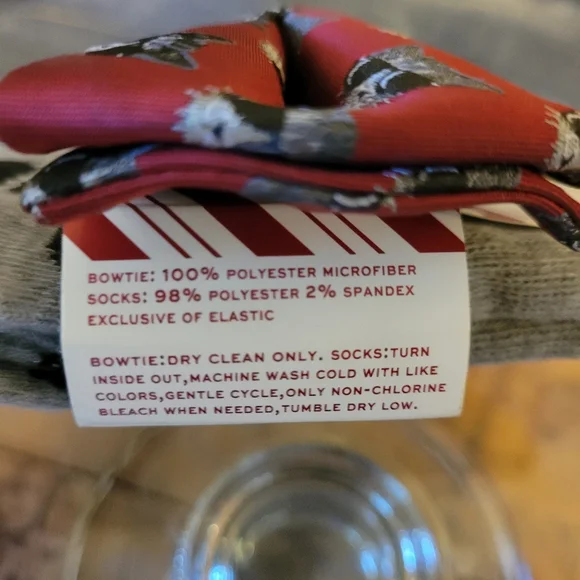 SALE-North Pole Trading Co men's bowtie and socks with cat theme set - Picture 7 of 7